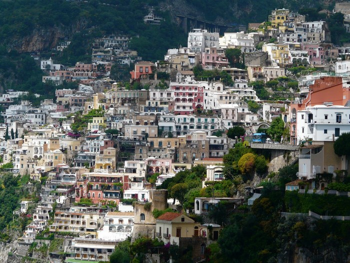 Positano, Italy houses on a steep hillside