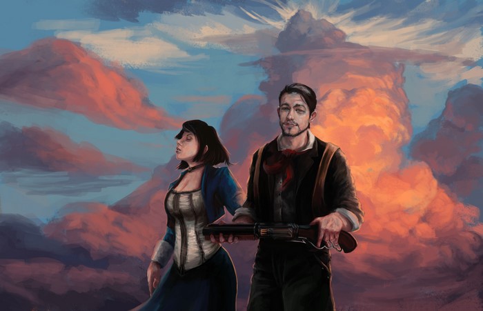 Booker and Elizabeth from BioShock Infinite