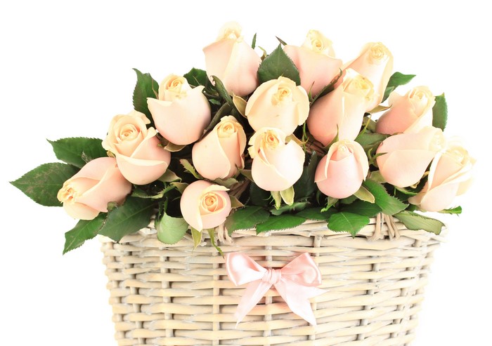 Roses in a Wicker Basket