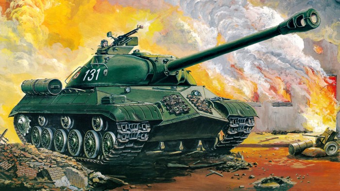 Painting of a Soviet IS-3 Heavy Tank in combat