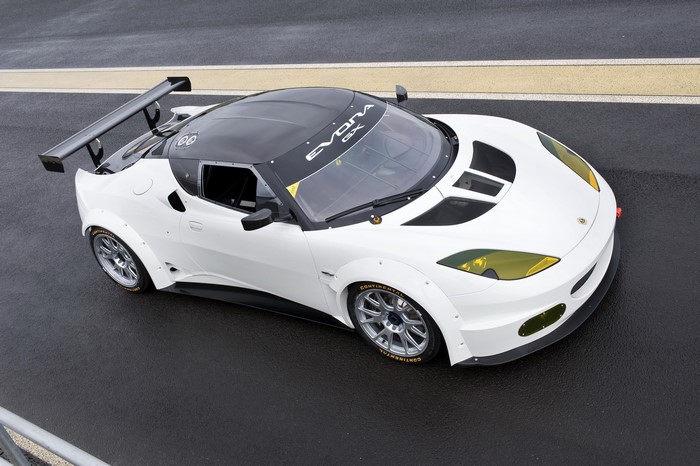 White 2012 Lotus Evora GX race car