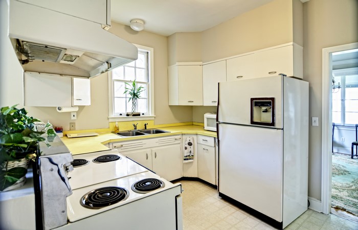 Interior design of a vintage kitchen