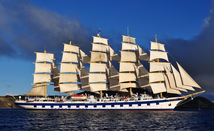 Royal Clipper sailing ship on the sea