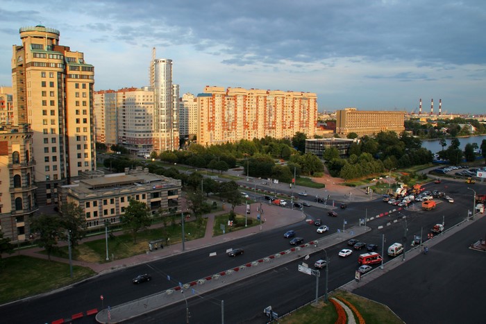 St. Petersburg cityscape with buildings and roads