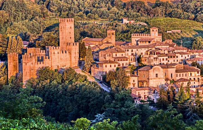 Castles and houses in Arquato Alba, Italy
