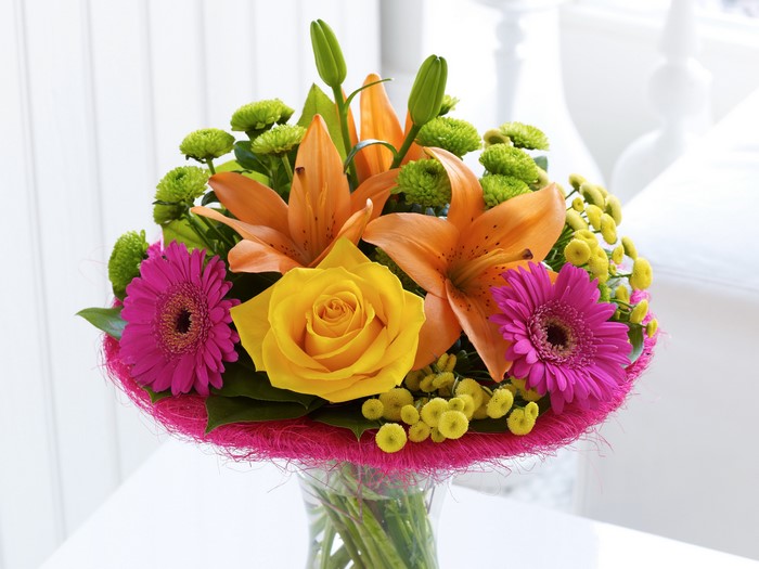 Bouquet of Lilies, Gerberas, and Roses