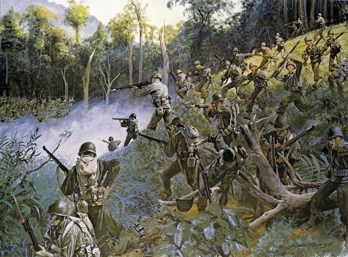 Soldiers in the Bicol Campaign, Luzon, Philippine Islands, April 1945