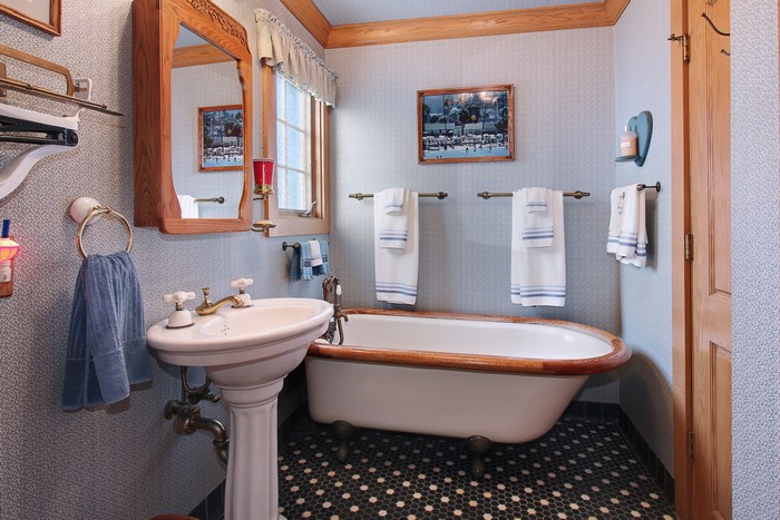 Bathroom Interior Design with Bathtub and Sink