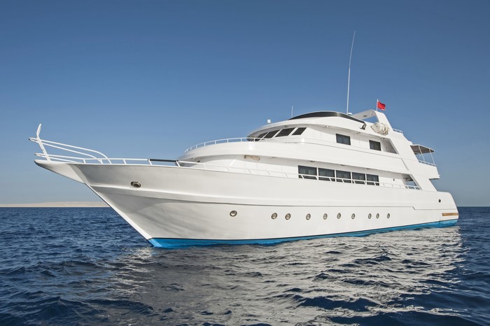 White luxury yacht on the sea