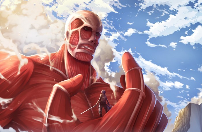 Colossal Titan vs Eren Jaeger from Attack on Titan