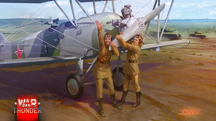 Po-2 biplane with crew and tanks in War Thunder