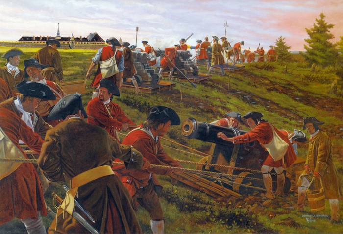 British troops during the Siege of Louisbourg in 1745
