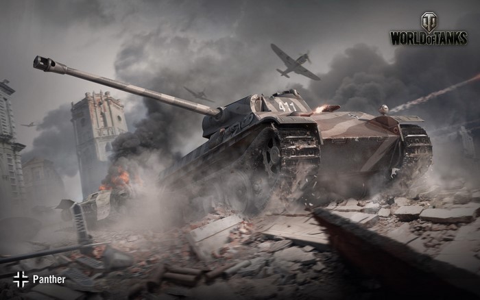 Panther Tank from World of Tanks in battle