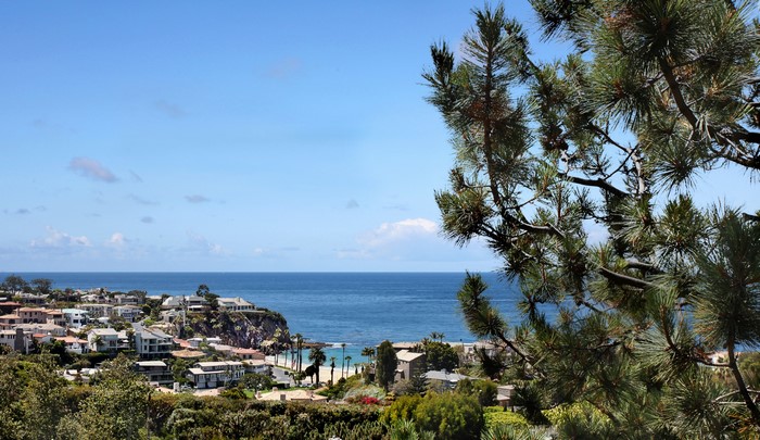 Coastal town overlooking the ocean in California
