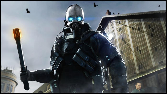 Civil Protection from Half-Life 2 holding a flare