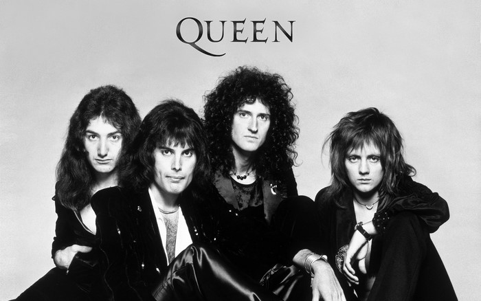 Queen band members Freddie Mercury, Brian May, Roger Taylor, John Deacon
