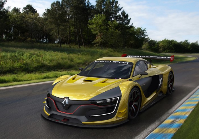 Renault Sport yellow concept car on a track