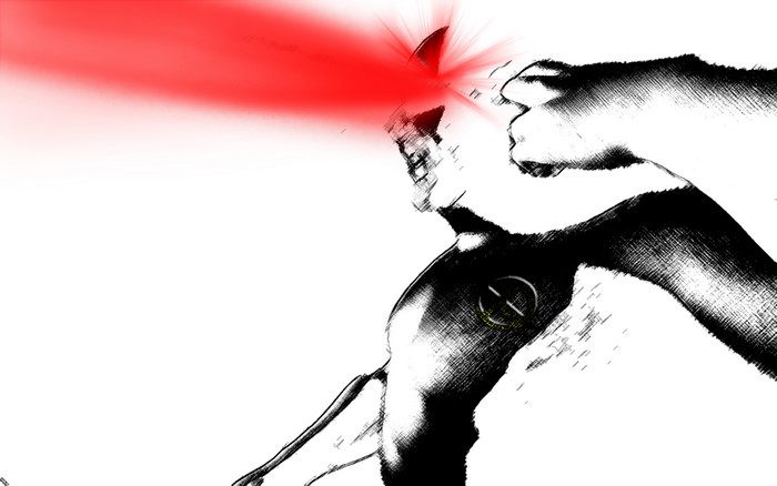 Cyclops from Marvel Comics firing optic blast