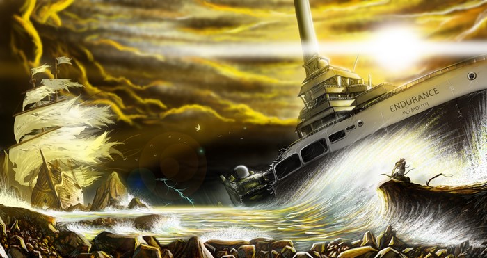 Ships in a storm, Tomb Raider