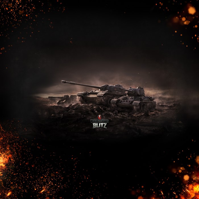 World of Tanks Blitz tanks in a dark landscape