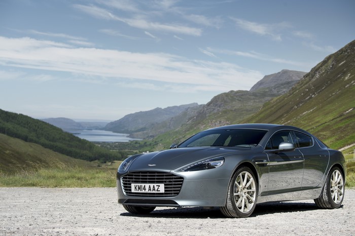 2015 Aston Martin Rapide S in a mountainous landscape