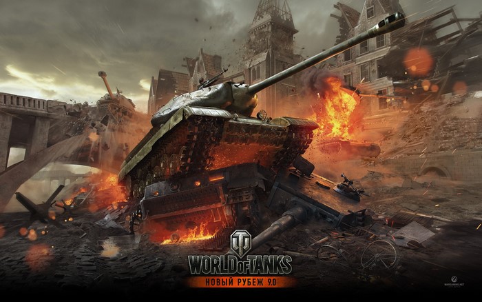 World of Tanks IS-4 in a destroyed city