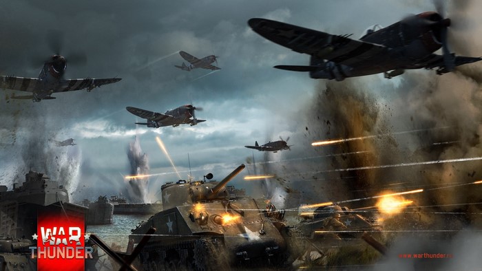 War Thunder: P-47 and M4 Sherman in Battle