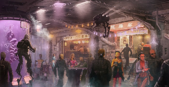 Technics Fantasy Aliens in a Cyberpunk Market