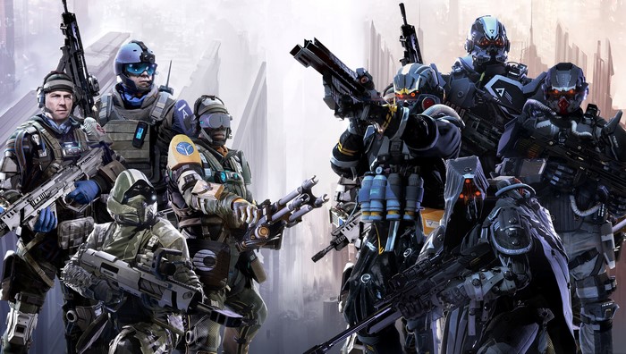 Soldiers from Killzone in futuristic armor