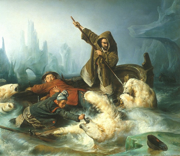 Fight with Polar Bears by Francois Auguste Biard