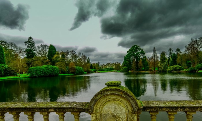 Sheffield Park Pond with Trees and Castle