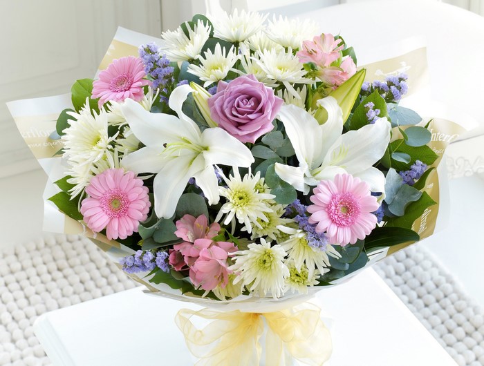 Bouquet of Lilies, Roses, Gerberas, and Chrysanthemums