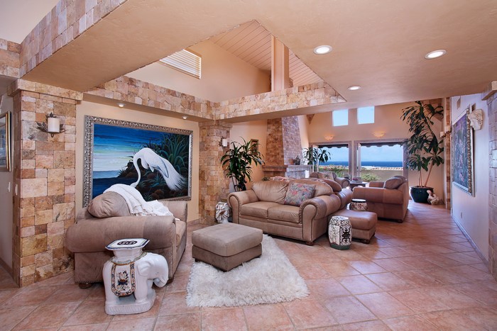 Living room with pictorial art and sofa
