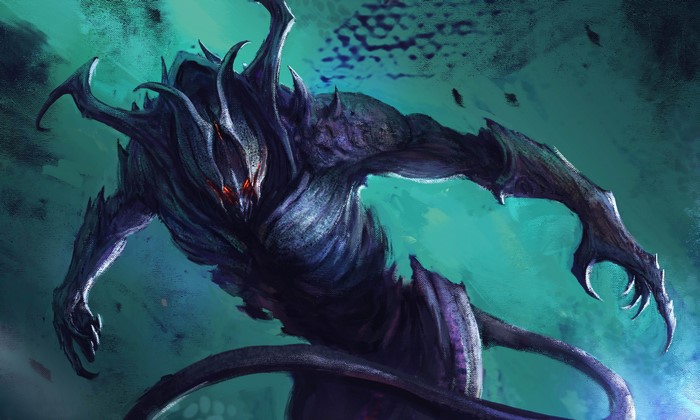 Dark Monster with Red Eyes