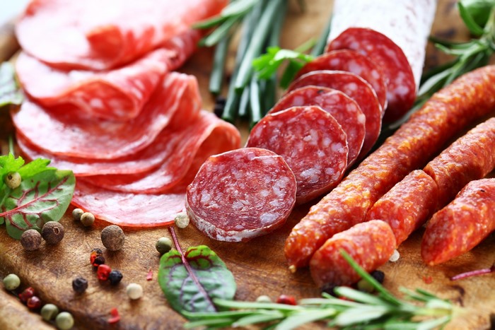 Sausage and meat products with spices and herbs