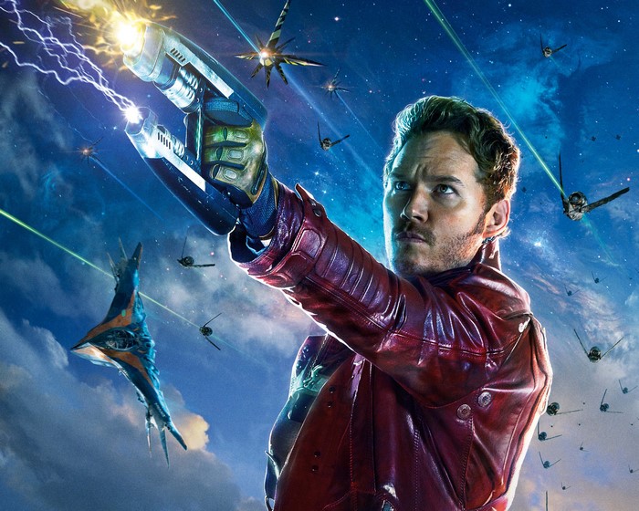 Star-Lord from Guardians of the Galaxy firing guns