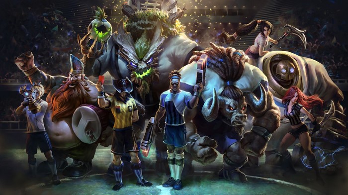 League of Legends soccer team with various characters