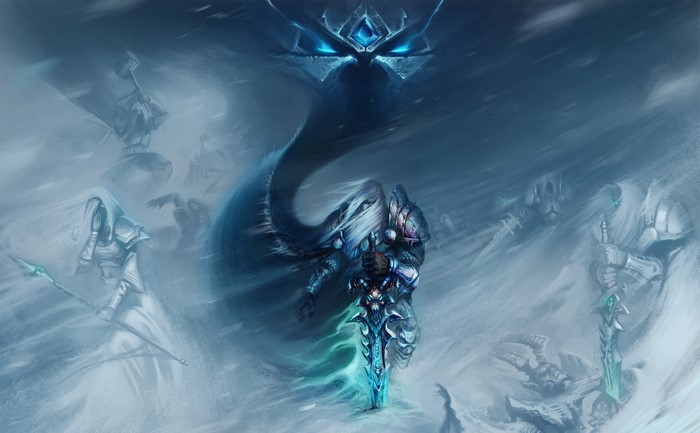 Arthas Menethil from World of WarCraft with Frostmourne