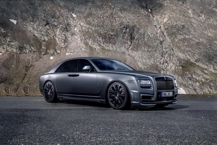 Grey Rolls-Royce Ghost (Spofec) by the mountains