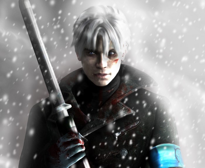 Nero from Devil May Cry in the snow