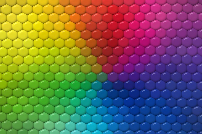 Rainbow hexagon texture