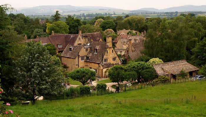 Tewkesbury, England - Traditional Houses and Green Landscape