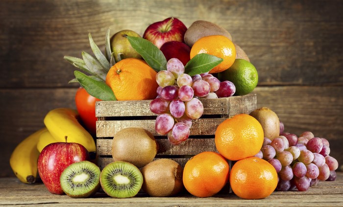Assortment of Fruits in a Crate