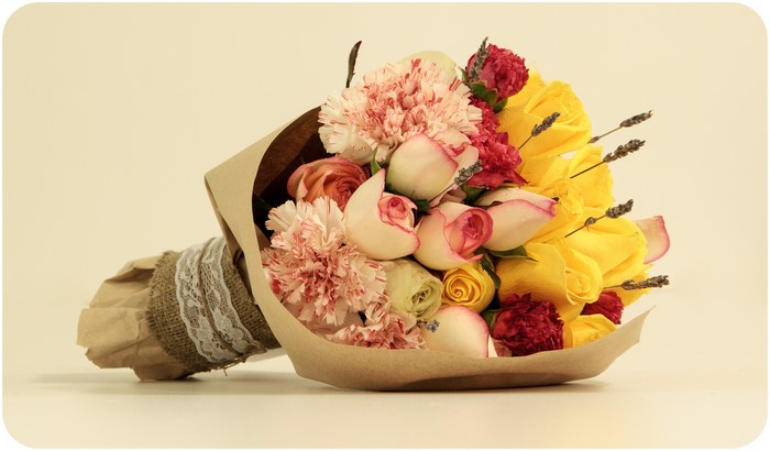 Bouquet of Roses and Carnations