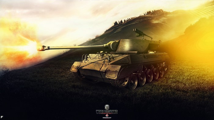 M18 Hellcat tank firing in World of Tanks