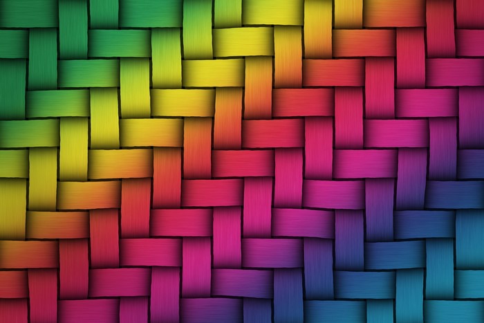 Woven rainbow texture with gradient colors