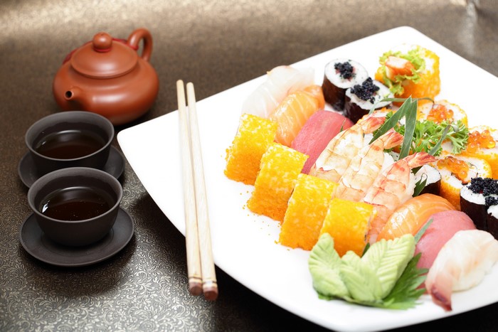 Sushi and Tea Set with Chopsticks