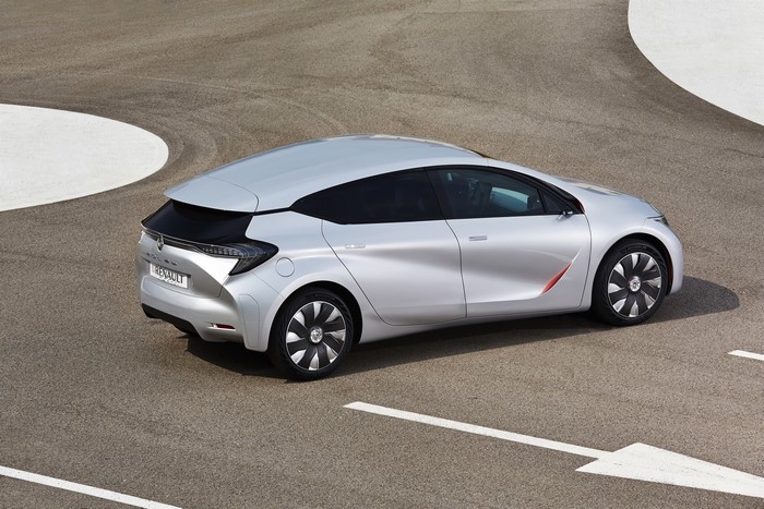 Renault Eolab concept car, silver color, back view