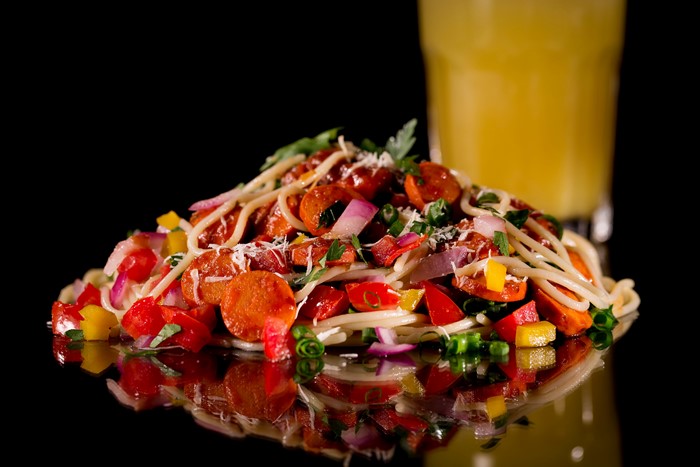 Spaghetti with Sausage and Vegetables