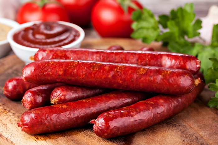 Sausages with Ketchup and Tomatoes